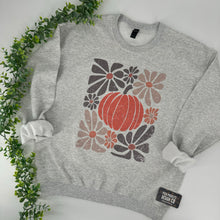 Load image into Gallery viewer, Pumpkin Floral Crew Sweatshirt