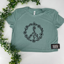Load image into Gallery viewer, Floral Peace Crop Tee