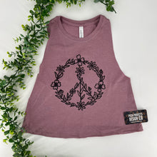 Load image into Gallery viewer, Floral Peace Crop Tank