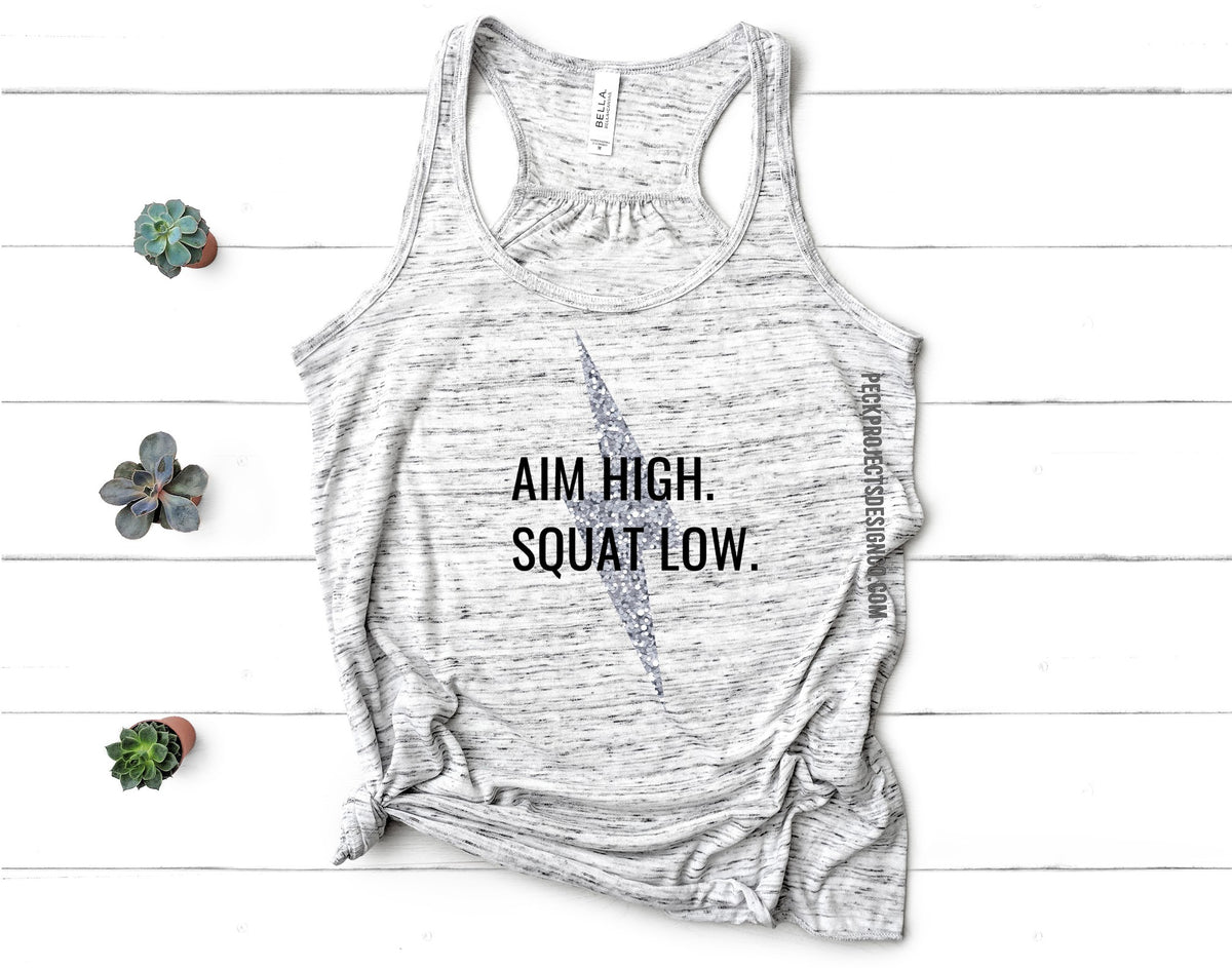  Aim High, Squat Low  Gym Weightlifting Working Out V-Neck  T-Shirt : Clothing, Shoes & Jewelry
