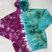 Load image into Gallery viewer, Split Dye Magenta/Jade Crew Sweatshirt Hoodie
