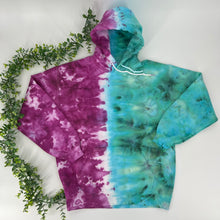 Load image into Gallery viewer, Split Dye Magenta/Jade Crew Sweatshirt Hoodie