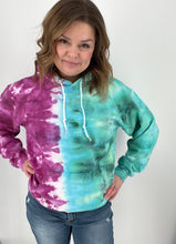 Load image into Gallery viewer, Split Dye Magenta/Jade Crew Sweatshirt Hoodie