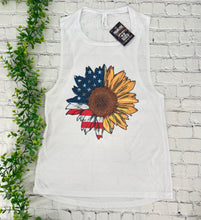 Load image into Gallery viewer, USA Sunflower Muscle Tank
