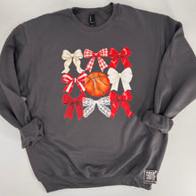 Load image into Gallery viewer, Basketball &amp; Bows Crew Sweatshirt
