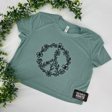 Load image into Gallery viewer, Floral Peace Crop Tee
