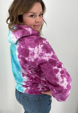 Load image into Gallery viewer, Split Dye Magenta/Jade Crew Sweatshirt Hoodie
