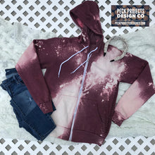 Load image into Gallery viewer, Dusty Plum Distressed Zipper Hoodie
